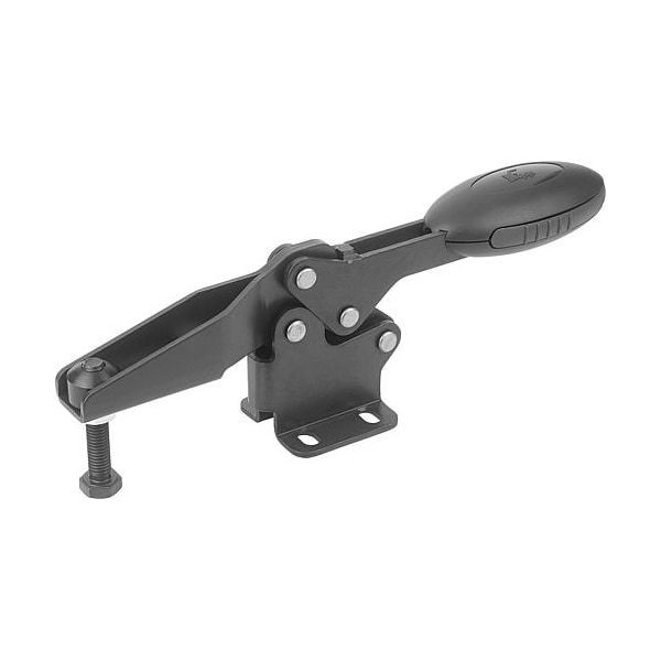 Horizontal Toggle Clamps with flat foot and adj. spindle